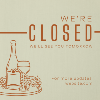 Minimalist Closed Restaurant Instagram Post Image Preview