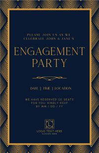 Art Deco Engagement Invitation
