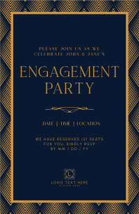 Art Deco Engagement Invitation Image Preview