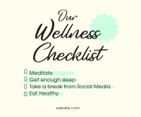 Wellness Checklist Facebook Post