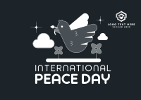 Retro Peace Day Postcard Design