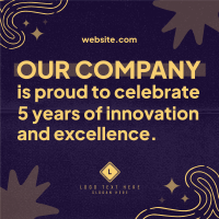 Quirky Company Anniversary Linkedin Post Design