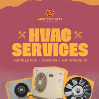 Retro HVAC Service Linkedin Post