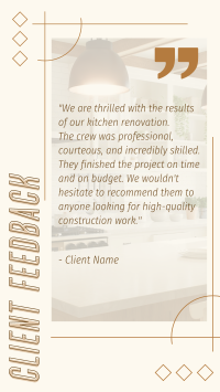 Client Feedback on Construction Facebook Story