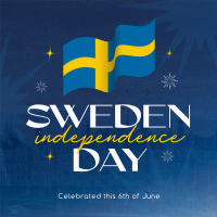 Modern Sweden Independence Day Linkedin Post