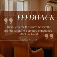 Minimalist Hotel Feedback Instagram Post