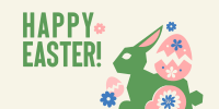 Floral Easter Bunny  Twitter Post