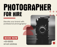 Photographer for Hire Facebook Post Design