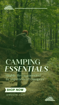 Mountain Hiking Camping Essentials Facebook Story