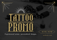 Tattoo Studio Promo Postcard Design