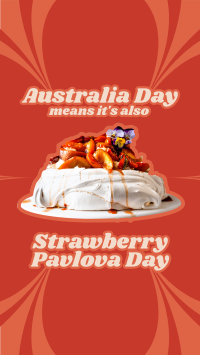 Australian Strawberry Pavlova Facebook Story