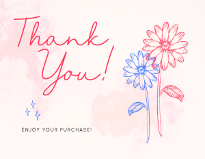 Risograph Floral Thank You Card Image Preview