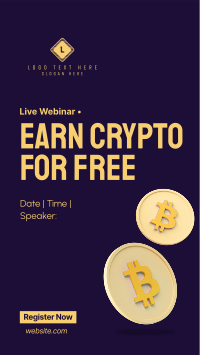 Earn Crypto Live Webinar Instagram Story