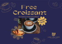 Croissant Coffee Promo Postcard