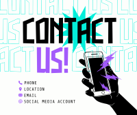 Quirky and Bold Contact Us Facebook Post Design