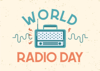 Simple Radio Day Postcard