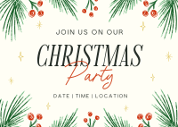 Artsy Christmas Party Postcard Design