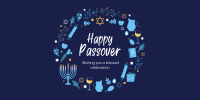 Happy Passover Wreath Twitter Post