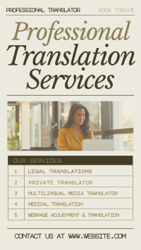 Minimalist Translation Services Facebook Story