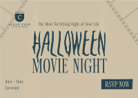 Halloween Movie Night Postcard Image Preview