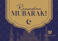 Ramadan Temple Greeting Postcard Design