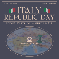 Retro Italian Republic Day Linkedin Post
