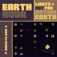 Mondrian Earth Hour Reminder Instagram Post