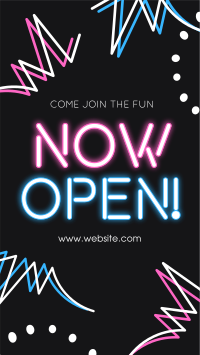 Now Open Neon Lights TikTok Video Design