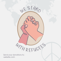 World Refugee Hand Lineart Instagram Post