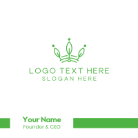 Green Leaf Tech Crown Business Card Image Preview