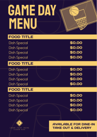 Game Day Resto Menu Image Preview