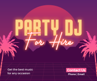 Synthwave DJ Party Service Facebook Post