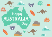 Australia Icons Postcard