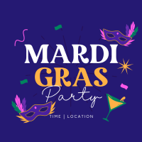 Mardi Gras Party Instagram Post