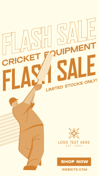 Cricket Equipment Sale Instagram Reel Design