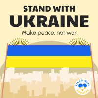 Stand With Ukraine Banner Linkedin Post