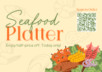 Seafood Platter Sale Postcard