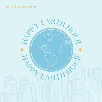 Earth Hour Lineart Instagram Post Design