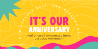 Anniversary Discounts Twitter Post Design