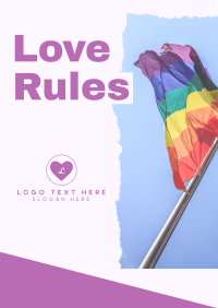 Love Rules Pride Flag Poster