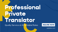 Professional Private Translator Facebook Event Cover