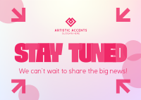 Stay Tuned for Big News Postcard