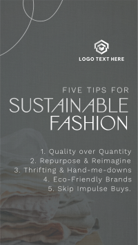 Chic Sustainable Fashion Tips Instagram Story