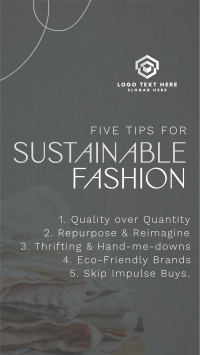 Chic Sustainable Fashion Tips Instagram Story