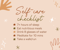 Self care checklist Facebook Post