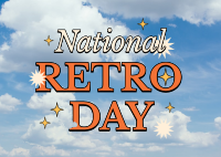 National Retro Day Clouds Postcard