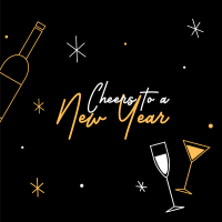 New Year Toast Instagram Post Design