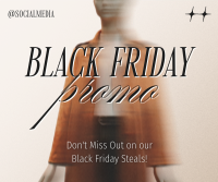 Black Friday Minimalist Promo Facebook Post Design