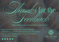 Bread and Pastry Feedback Postcard