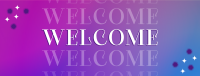 Gradient Sparkly Welcome Facebook Cover